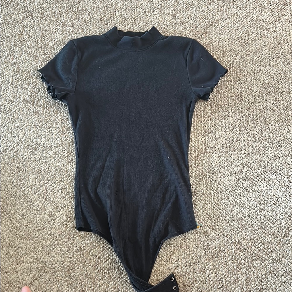 Abercrombie and Fitch Black Mock Neck Bodysuit